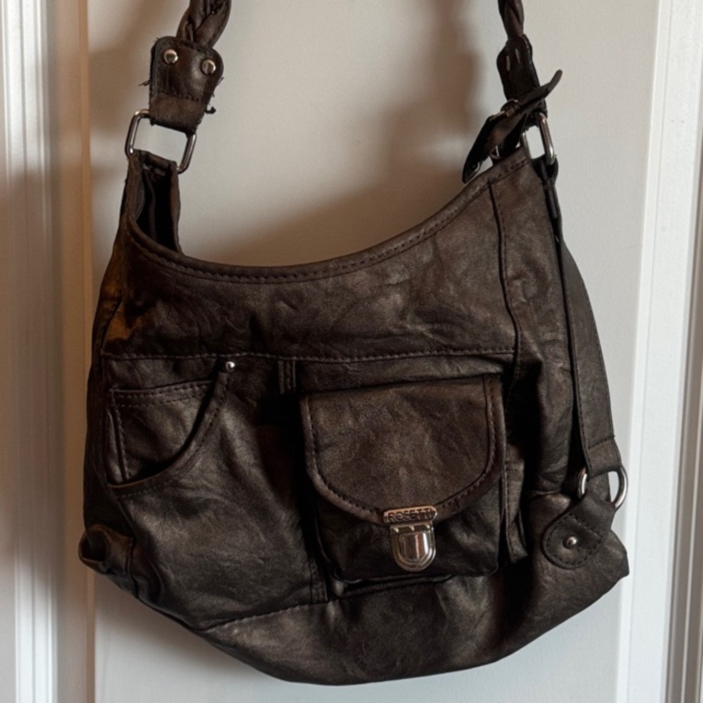 Rosetti Dark Brown Shoulder Bag with Braided Strap (used)